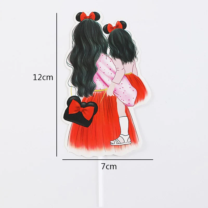 HULIANFU New Back Silk Gauze Skirt Happy Mothers Day Cake Topper Girl Birthday Cake Decoration Party Supplies Cake Decorating Tools - Deanwangkt