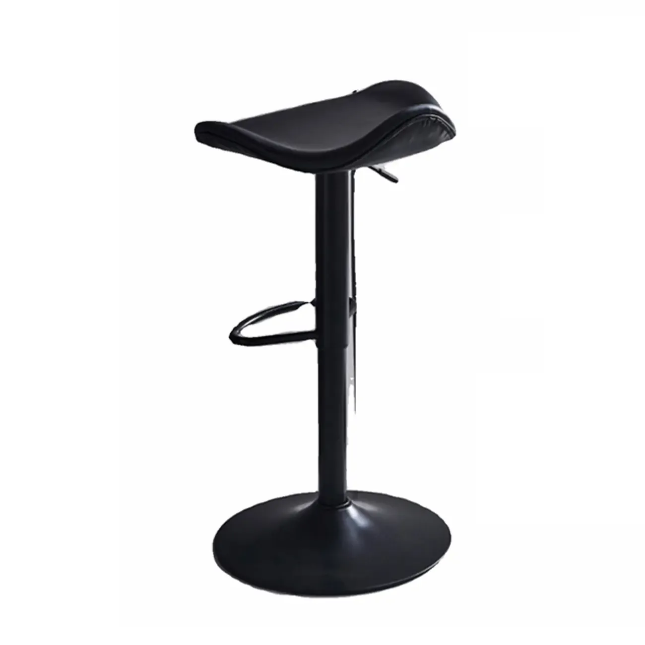 Saddle Black Pedestal Swivel Adjustable Bar Stool