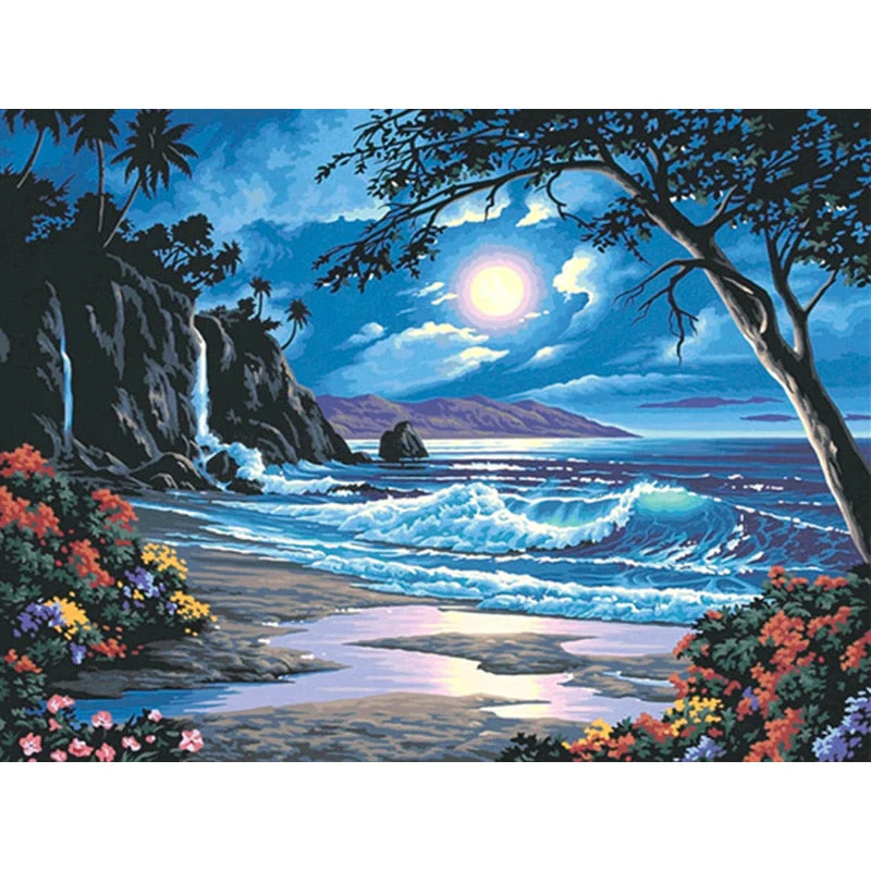 HULIANFU Villa Scenery DIY 5D Diamond Painting Full Round Resin Mosaic Landscape Diamond Embroidery Picture Rhinestone Home Decor Gift - Deanwangkt