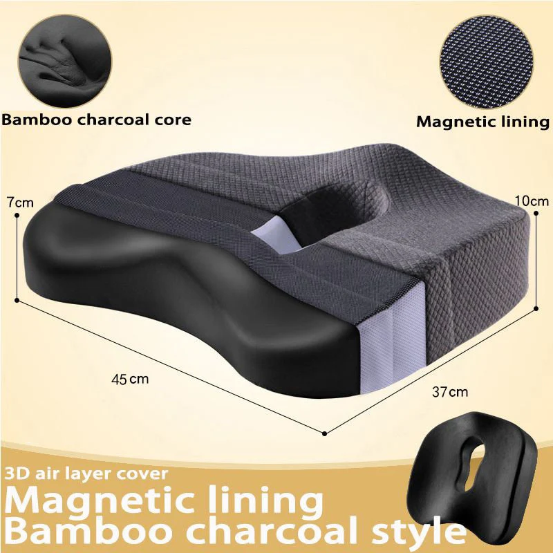 HULIANFU Memory Foam Seat Cushion Orthopedic Pillow Coccyx Office Chair Cushion Car Seat Pillow Wheelchair Massage Vertebrae Seat Pad - Deanwangkt