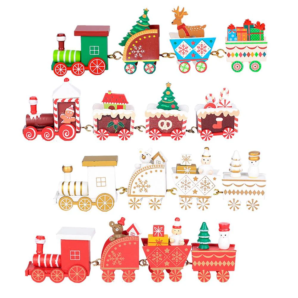 HULIANFU Merry Christmas Wooden Train Ornament Christmas Decoration For Home Santa Claus Gift Natal Navidad Noel  New Year Xmas Decor - Deanwangkt