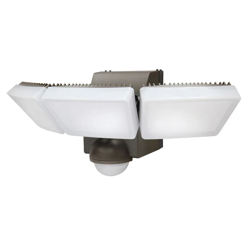 IQ America 1200 Lumen Battery Operated LED Motion Security Flood Light Wall Eave Mount