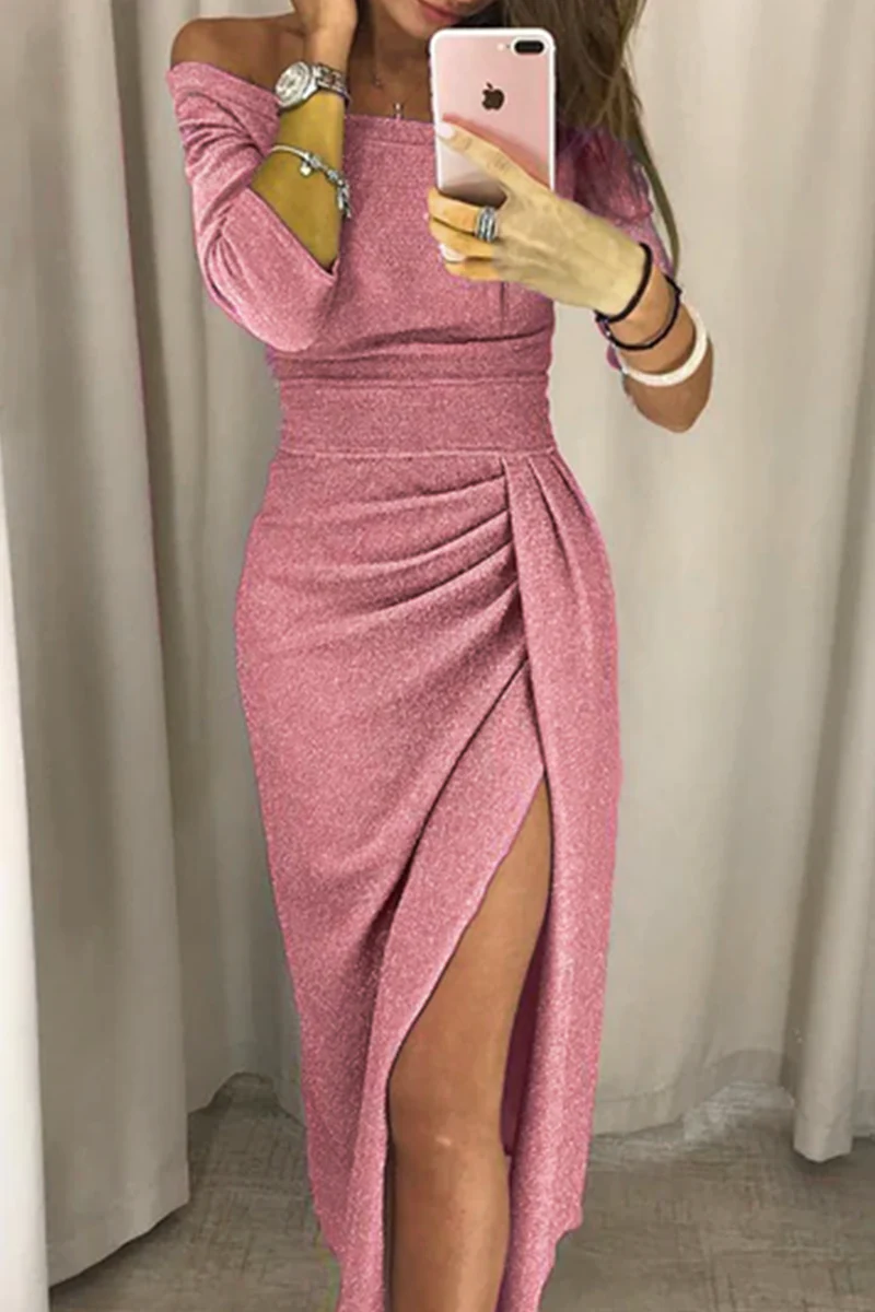 hulianfu hulianfu Wrap Hip Slit Collar Maxi Dresses(5 Colors) - Deanwangkt