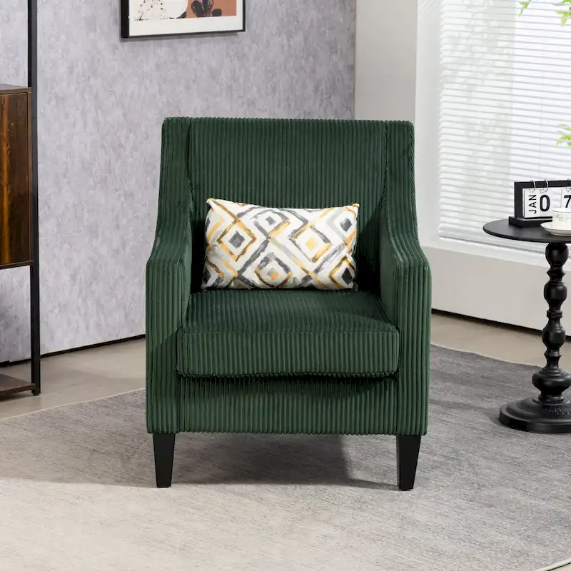 Emerald Modern 26.8 Arm Chair with Rubber Wood Legs