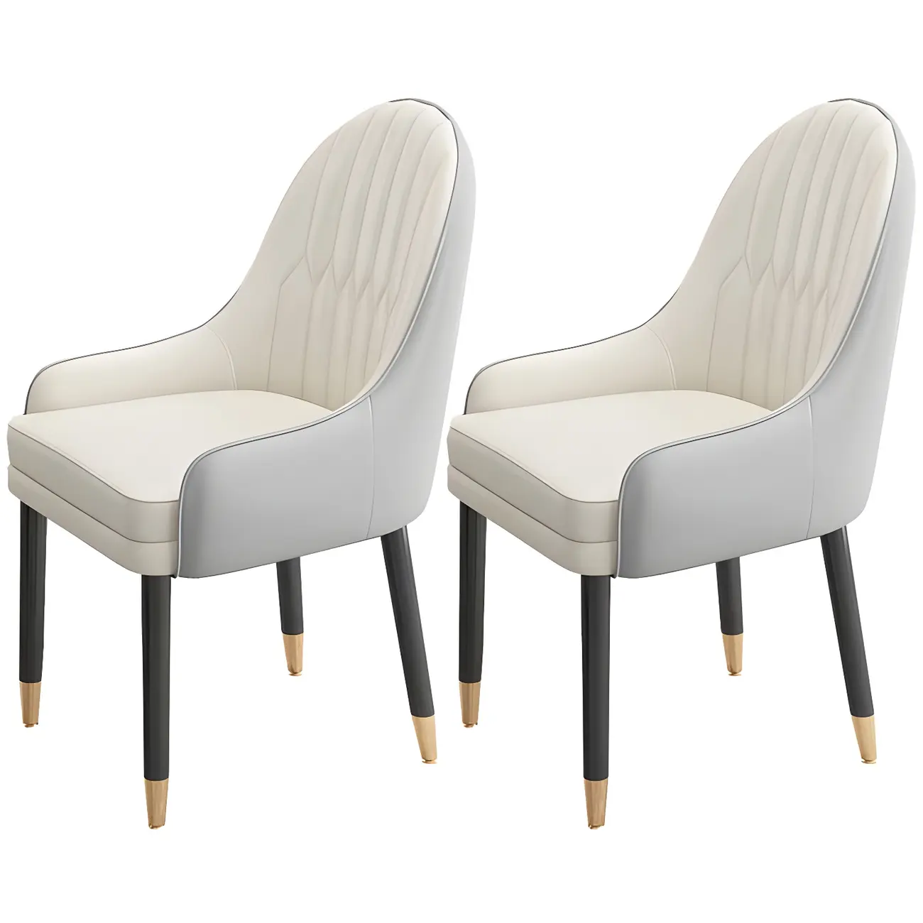 Modern Leather Upholstered Dining Chair with Arms