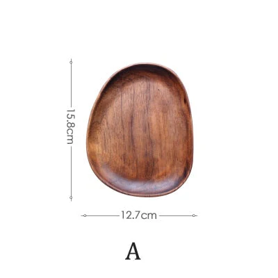 HULIANFU Whole Wood lovesickness Wood Irregular Oval Solid Wood Pan Plate Fruit Dishes Saucer Tea Tray Dessert Dinner Plate Tableware Set - Deanwangkt