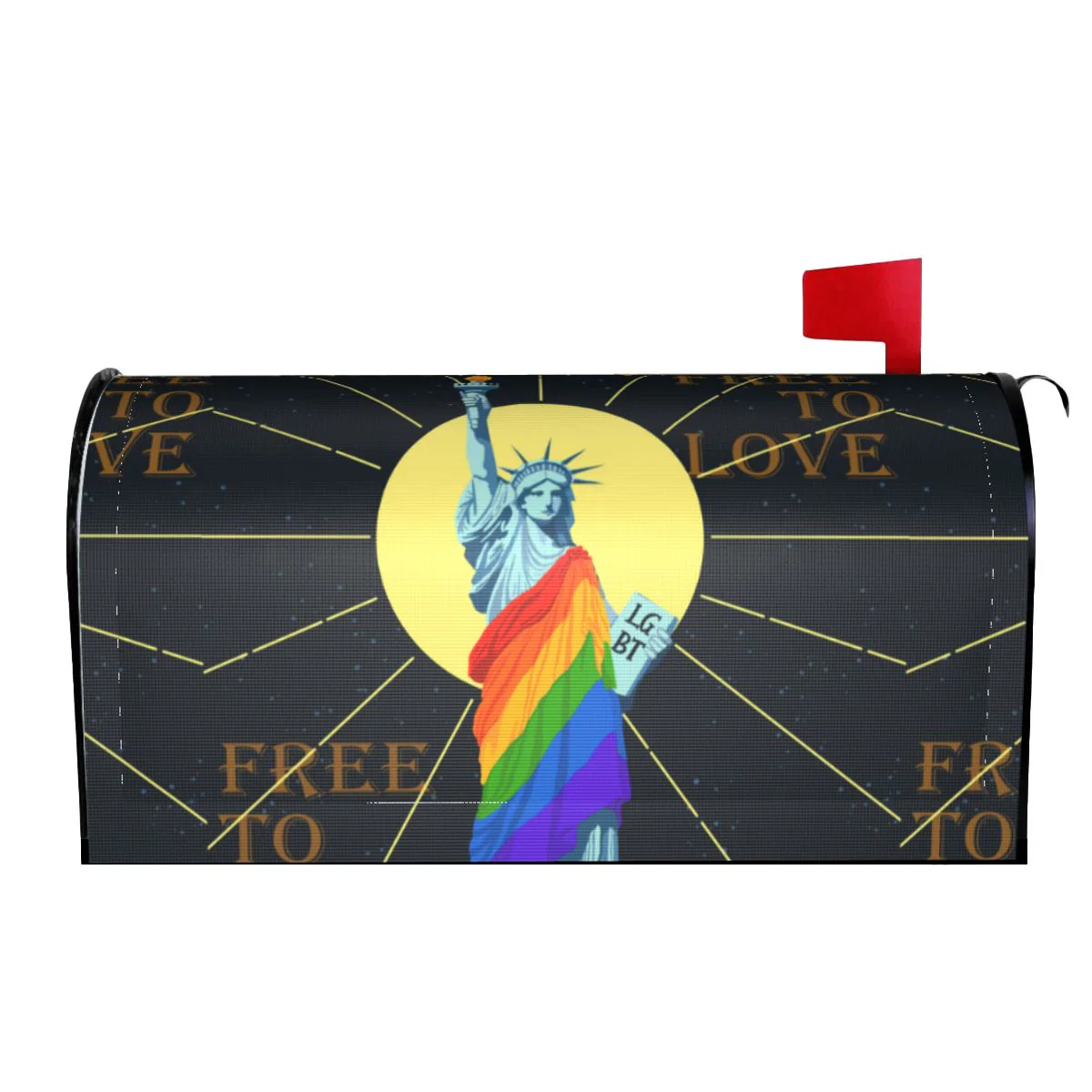 HULIANFU Waterproof Sunscreen American Flag Statue of Liberty Standard&Large Size Mailbox Protective Cover for Outdoor Garden Decoration - Deanwangkt