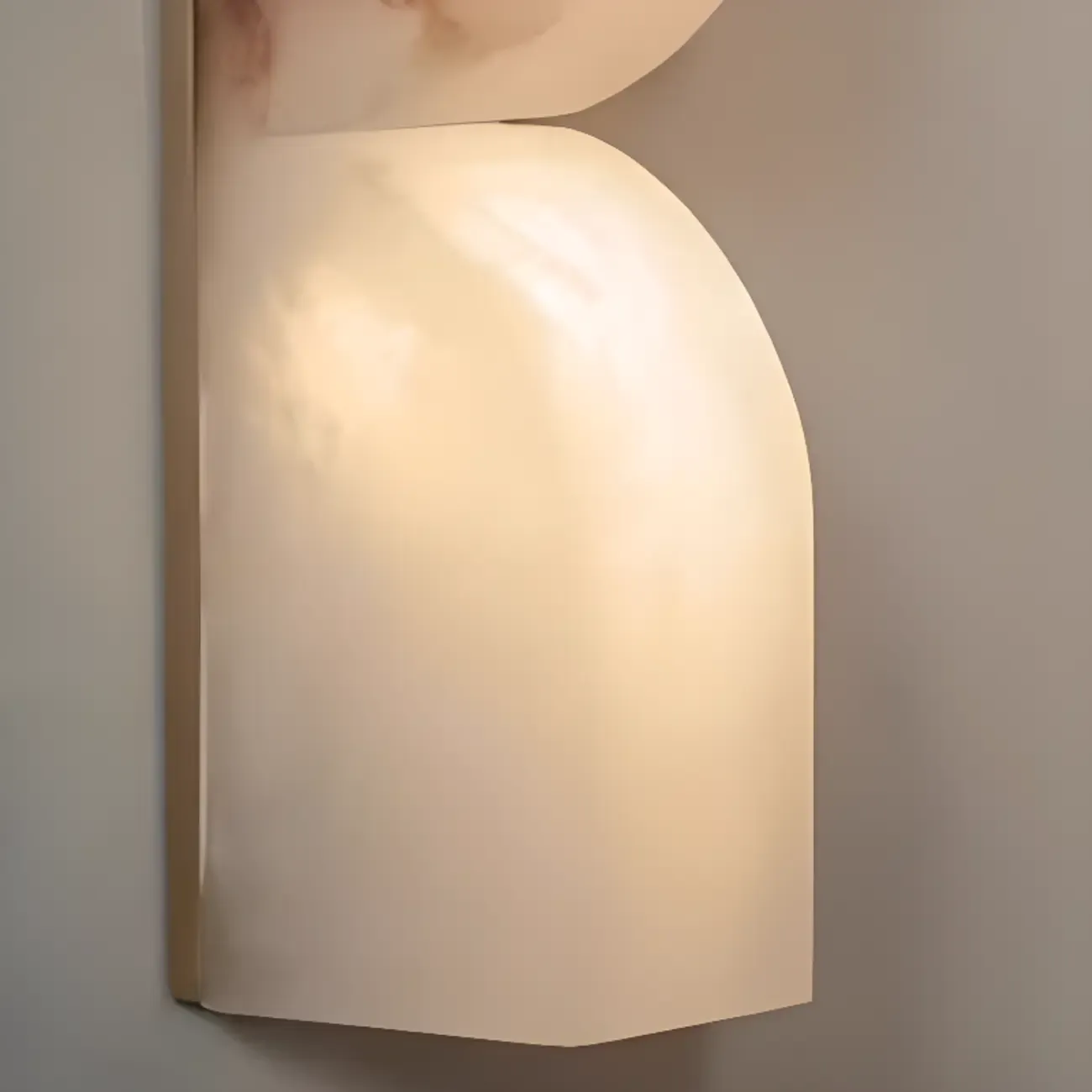 Art Deco 2-Light Curved Solid Alabaster Wall Sconce