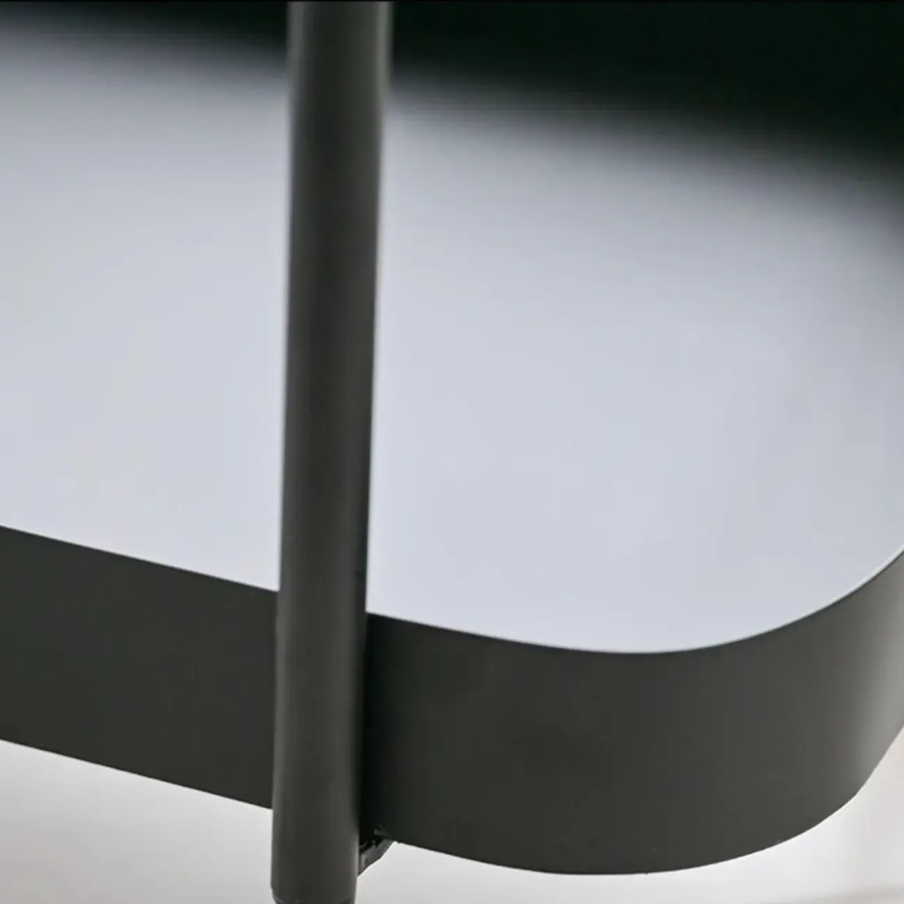 Rectangular Tall Rotating Modern Glass Metal Side Table