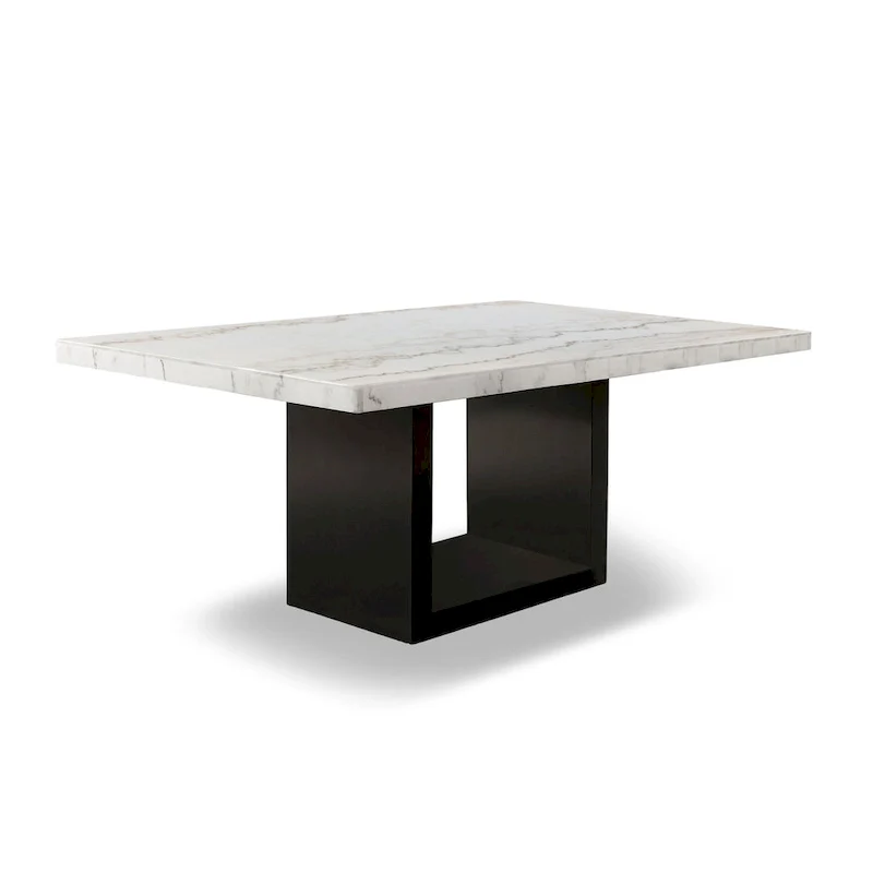 Cots Farmhouse White 70-inch Marble Dining Table