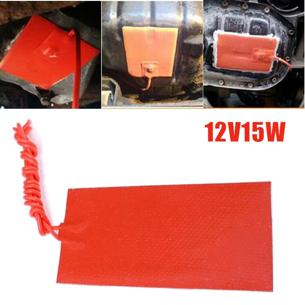 HULIANFU Quick Heat Silicone Heater Pad 12V 15W Car Fuel Engine Oil Tank Tool Heating Mat Warming Accessories 50x100mm - Deanwangkt