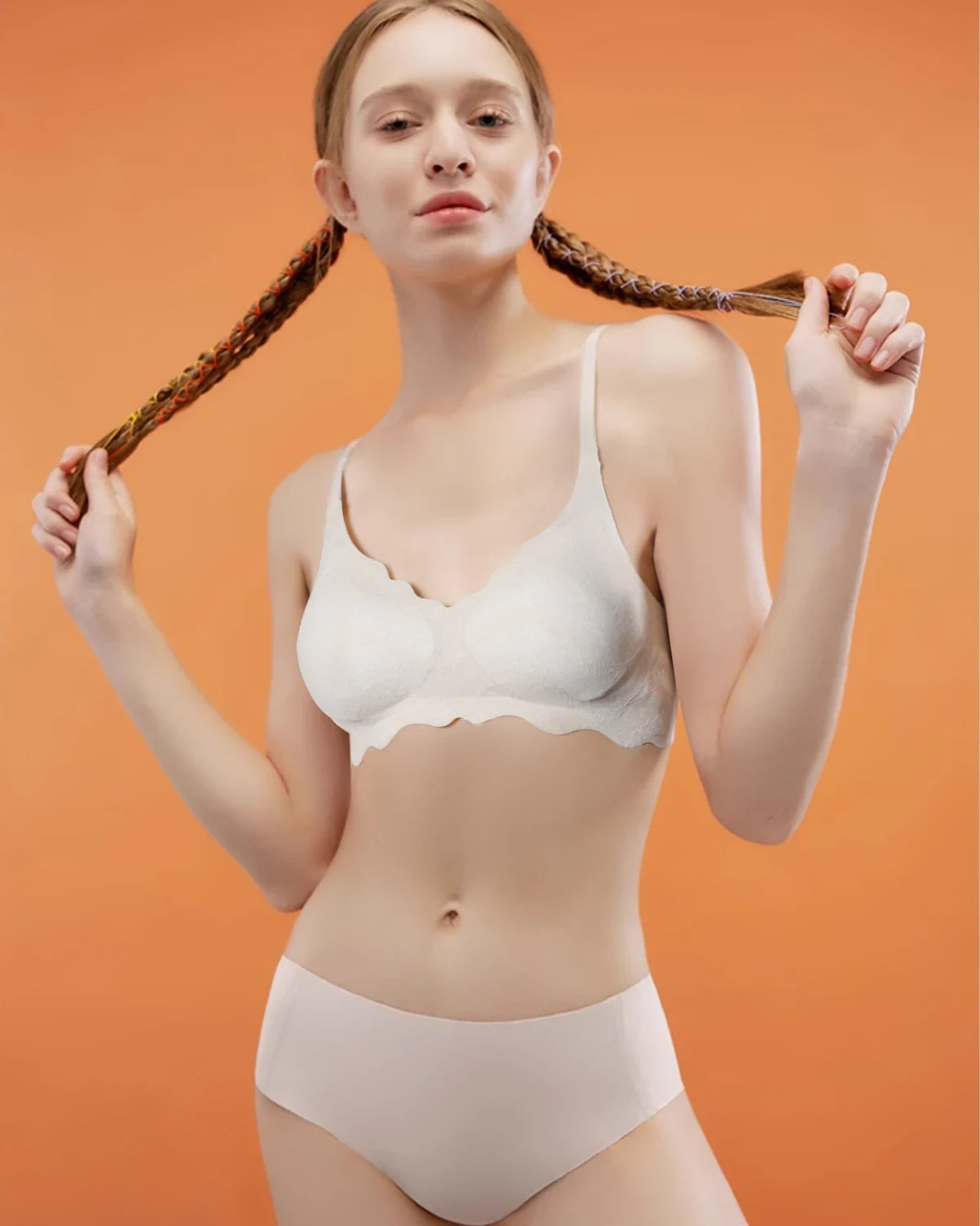 French Wave Jelly Strip Wireless Lightweight Bra for Women, Mulberry Silk Modal Blend Lining Underwear