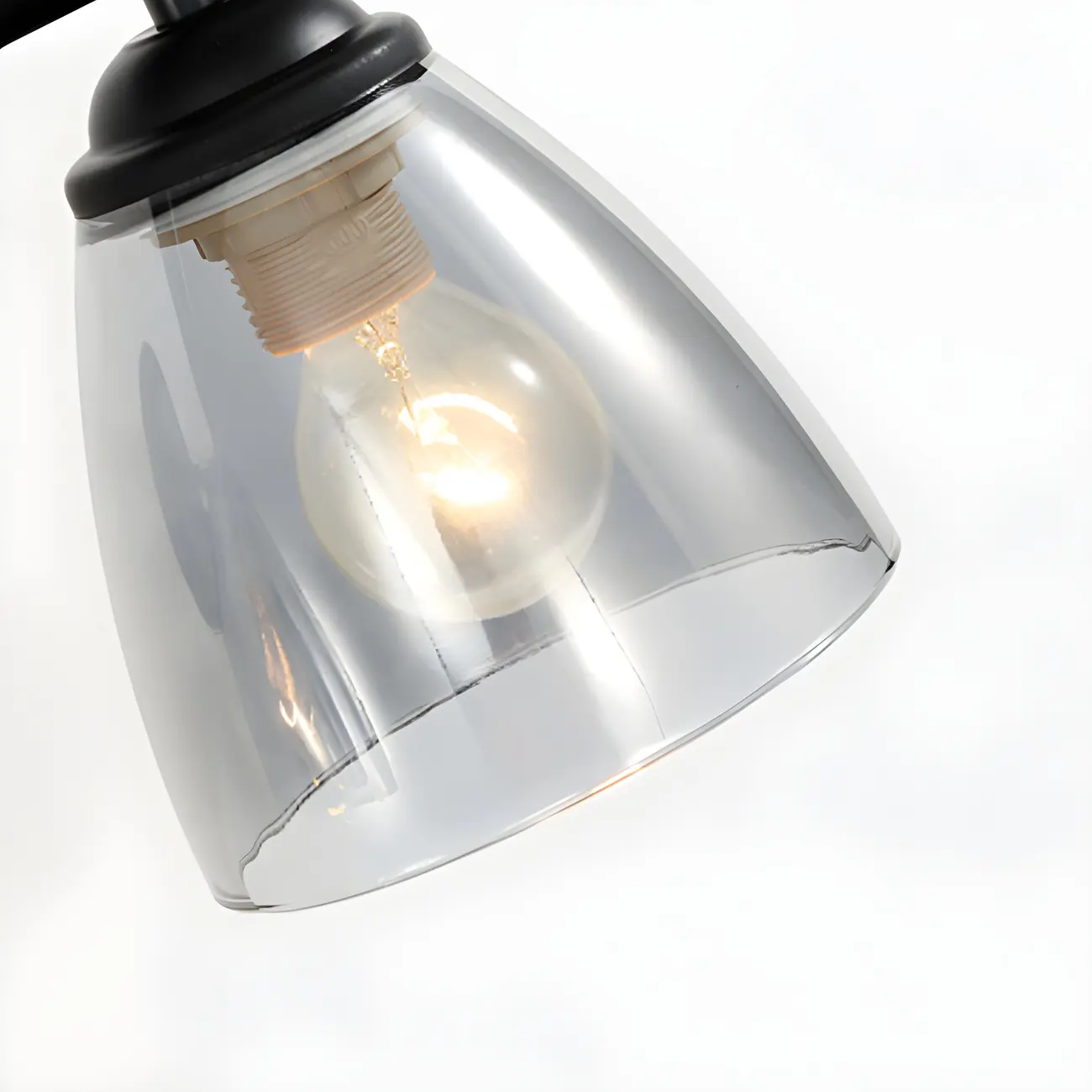 Modern Black Metal Flower Glass Bathroom Vanity Light