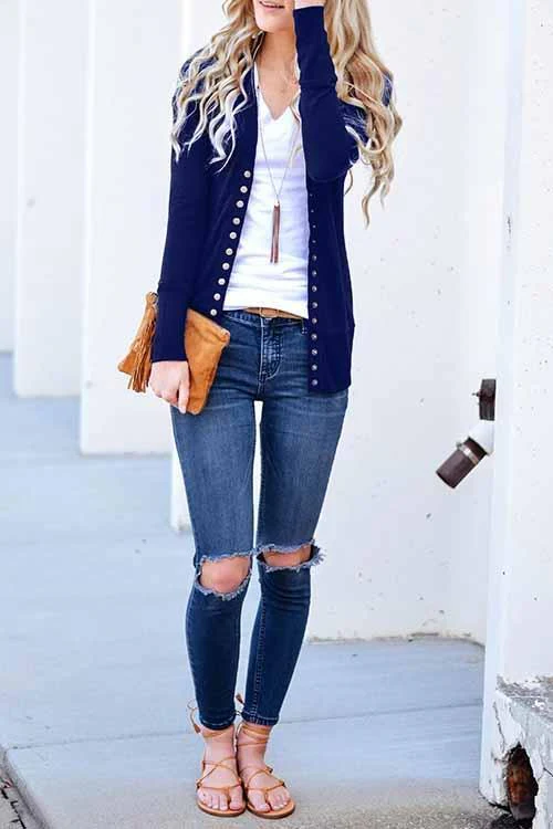 hulianfu hulianfu Long Sleeves Buttons Design Cardigan(7 Colors) - Deanwangkt