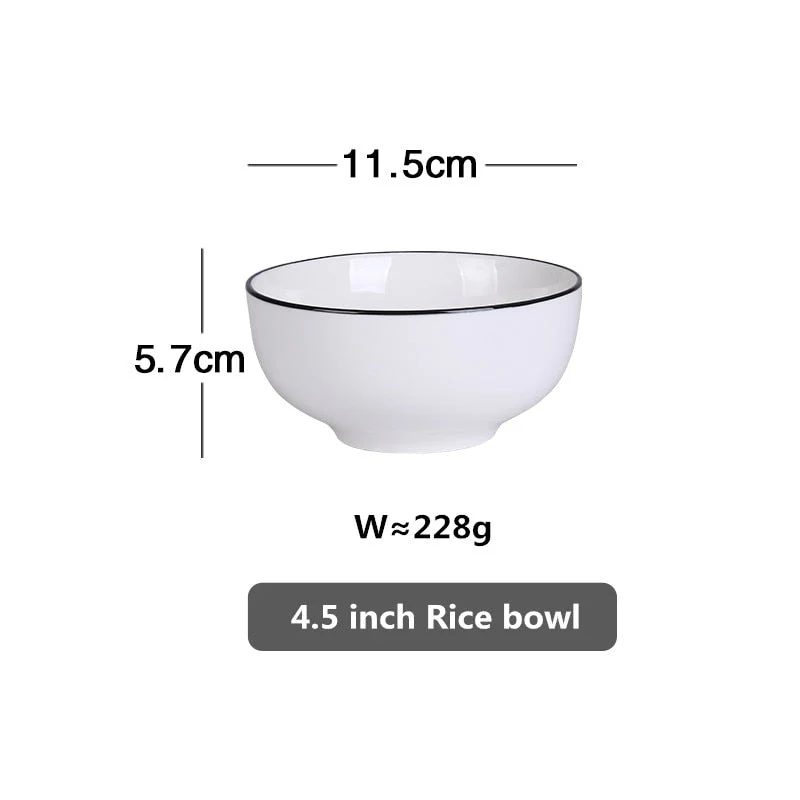 HULIANFU White Dinner Plate Set Ceramic Kitchen Plate Tableware Set Food Dishes Rice Salad Noodles Bowl Soup Kitchen Cook Tool 1pc - Deanwangkt