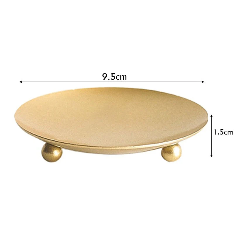 HULIANFU Iron Black Gold Plated Candle Holders Pillar Metal Plate For Wedding Party Festival Portavelas Candelabra Art Gift Home Decor - Deanwangkt