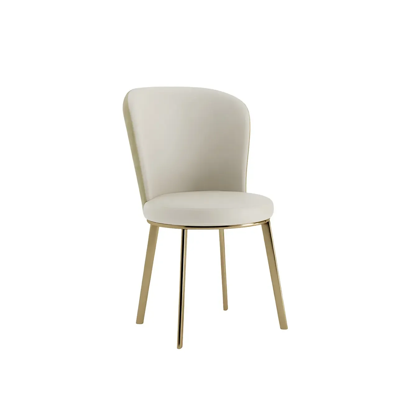 Sleek Gold Legs Faux Leather Upholstered Dining Chair