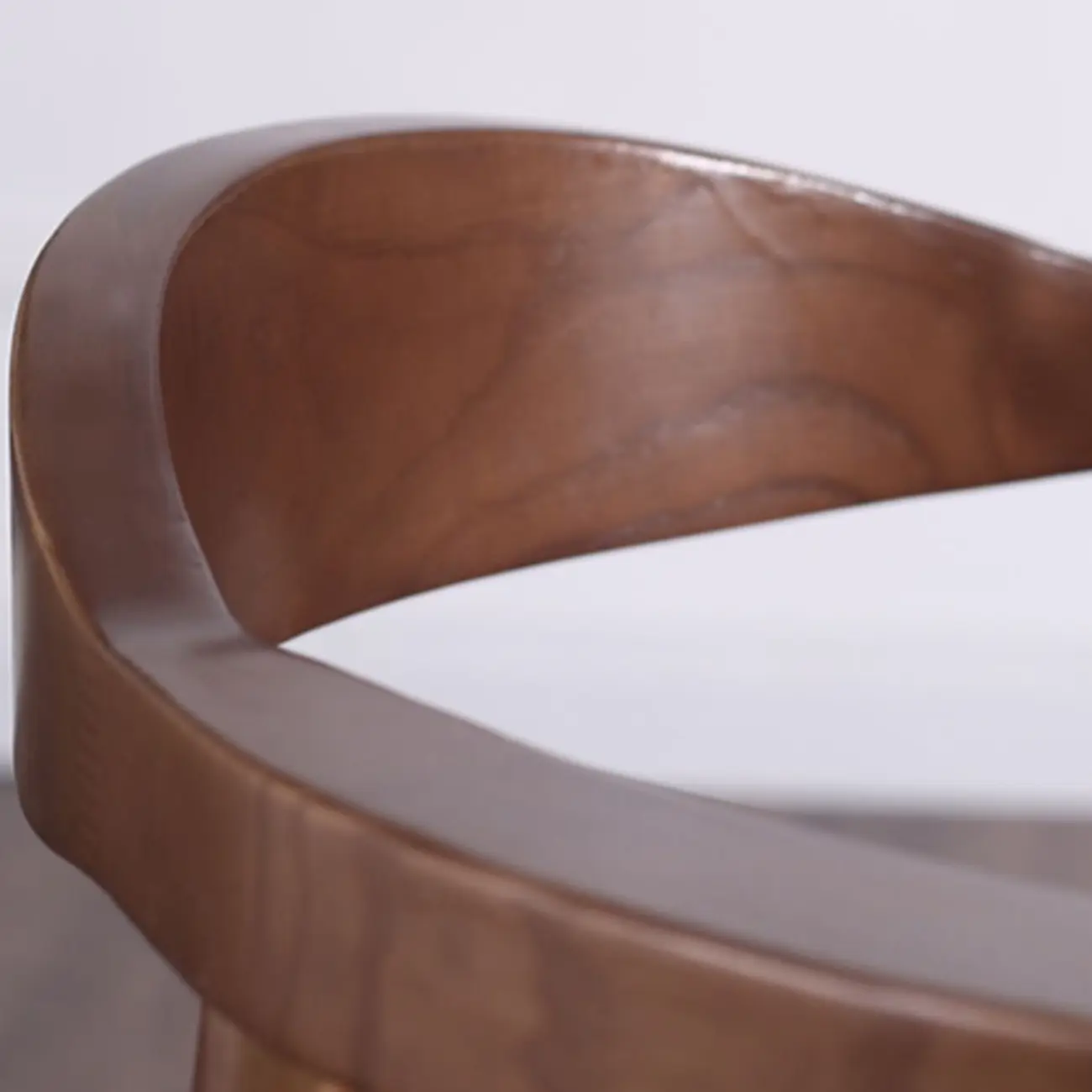 Brown Upholstered Dining Chair with Armrests