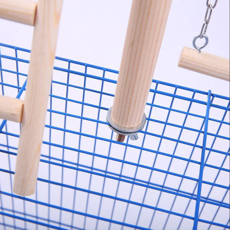 HULIANFU Parrot Climbing Ladder Swing Toy Natural Wood Bird Conure Cage Stand Rope Perch - Deanwangkt