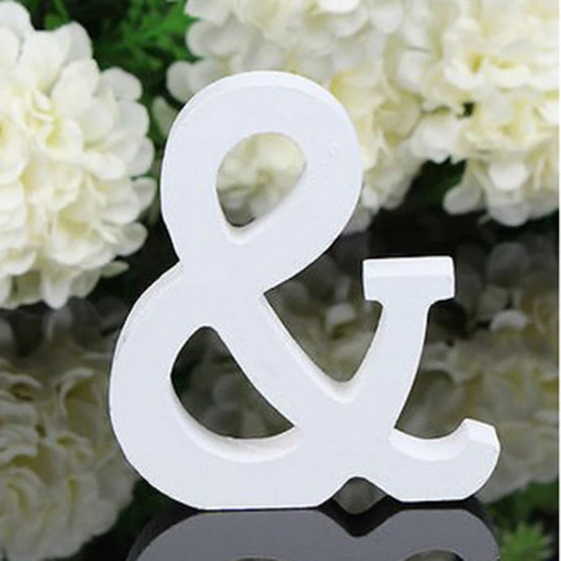 HULIANFU White Wood Letter Alphabet DIY Personalised Name Design Art Crafts Free Standing Xmas Birthday Wedding Party Home Decoration - Deanwangkt