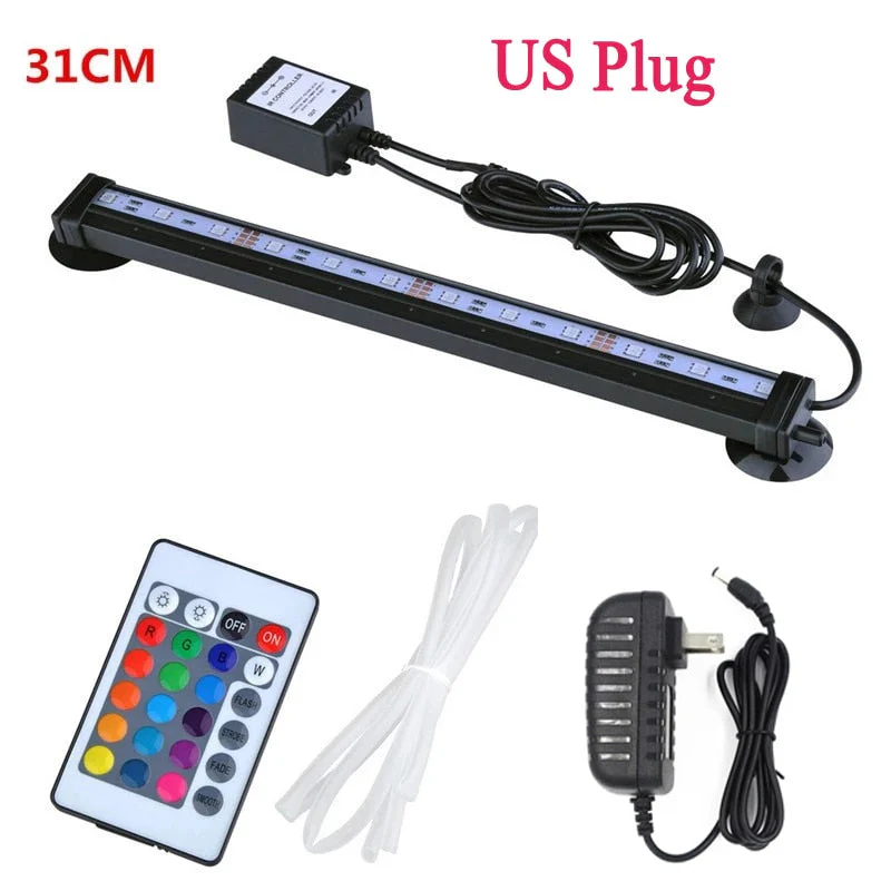 HULIANFU LED Air Bubble Light Aquarium Lamp Underwater Submersible Fish Tank Light Color Changing  Making Oxygen for Fish Tank - Deanwangkt