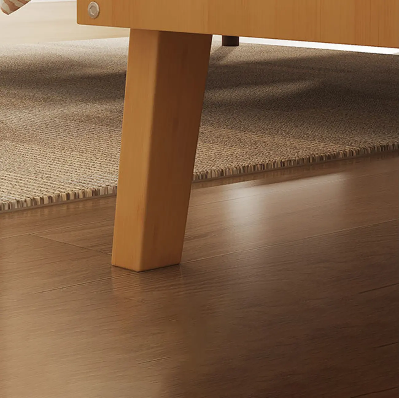 Scandinavian Bedside Table Natural Solid Wood Nightstand