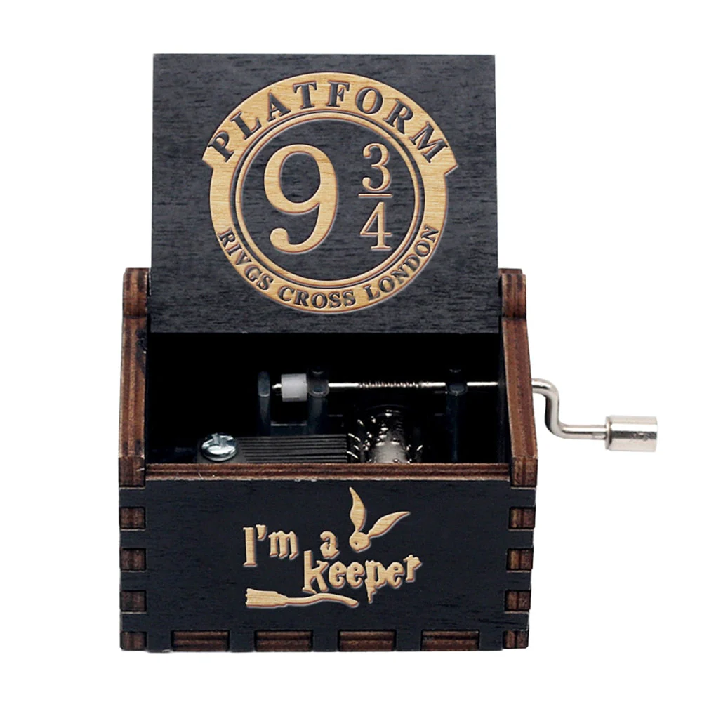 HULIANFU  Wooden Hand Crank Music Box Magic School Game Jurassic Park Godfather Children  Holiday Gift Christmas New Year Gift - Deanwangkt