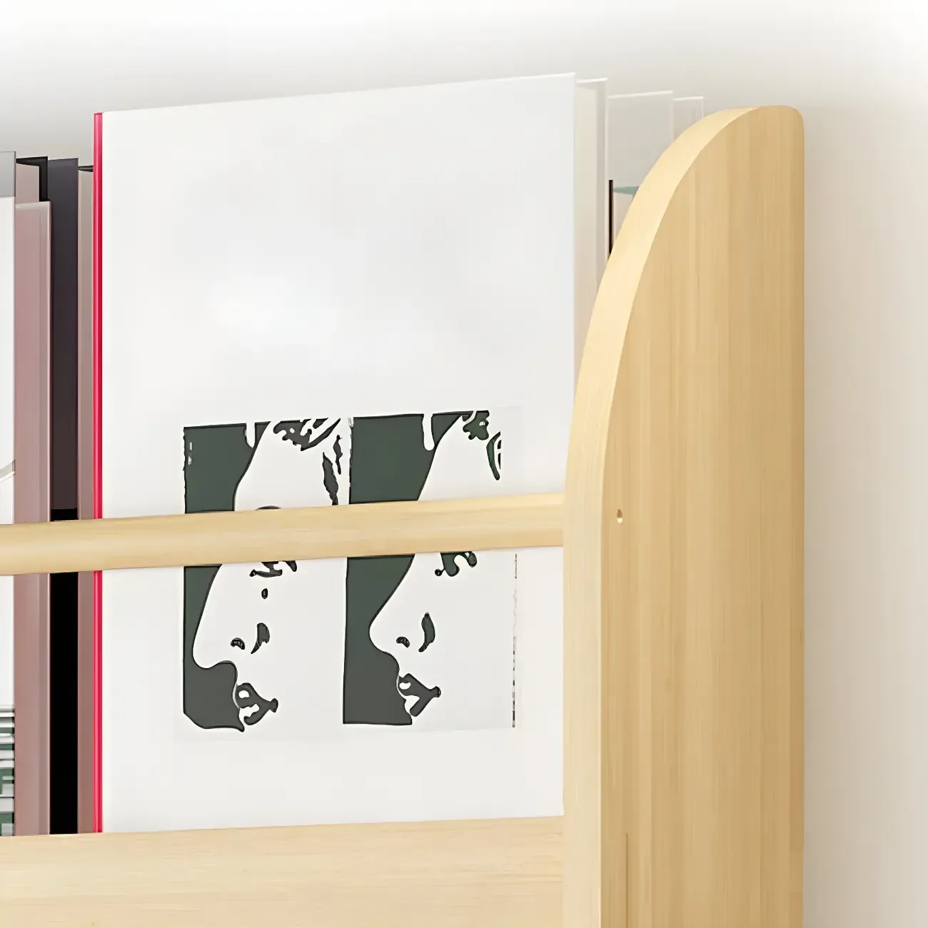 Modern Slim Wood Wall-Mounted Bookshelf