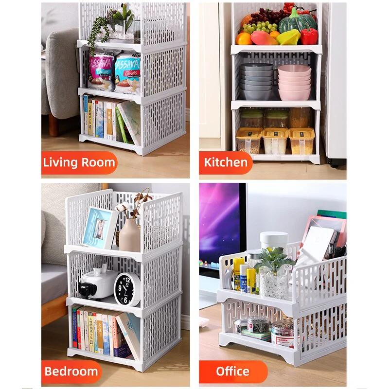 HULIANFU Stackable Wardrobe Drawer Cabinet Organizer Drawer Clothes Closet Storage Box Shelves Plastic Layered Partitions Storage Rack - Deanwangkt