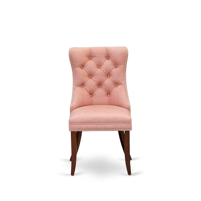 East West Furniture Dining Room Set Consists of a Rectangle Kitchen Table and Upholstered Chairs, Mahogany (Pieces Options)