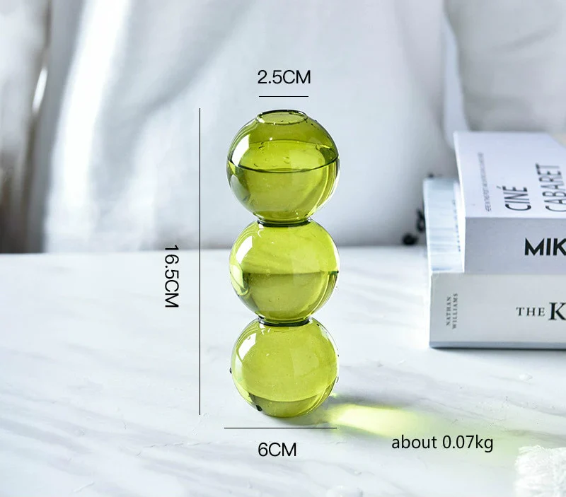 HULIANFU Nordic Creative Glass Bubble Vase Flower Arrangement Spherical Art Flower Ornaments Vases Decoration Home Birthday Gift - Deanwangkt