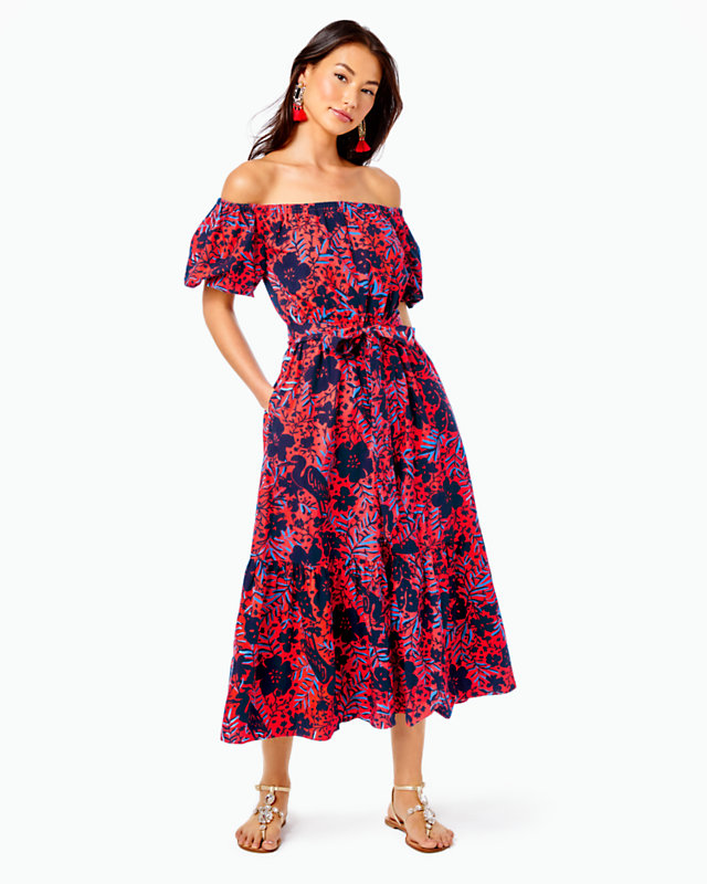 Tamie Off-the-Shoulder Midi Dress