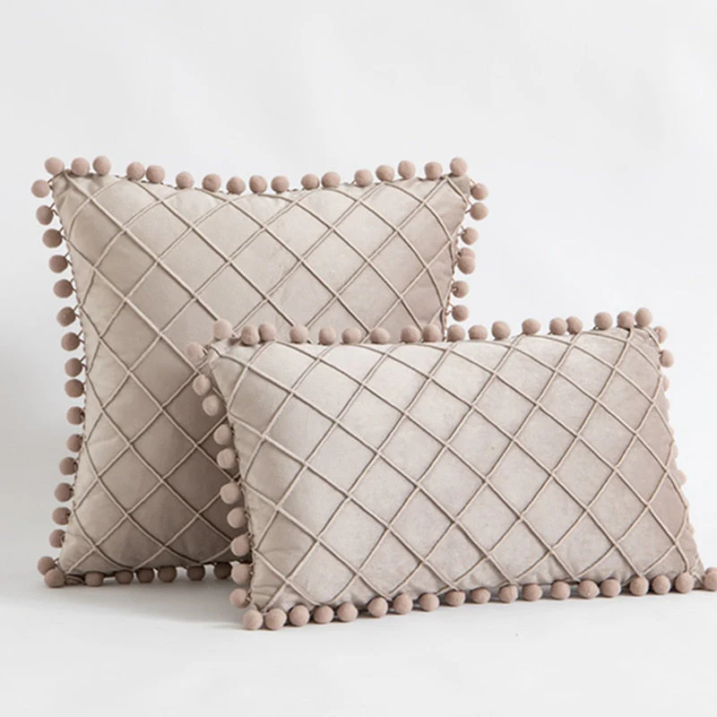 HULIANFU Inyahome Nordic Retro Ear Pillow Living Room Sofa Solid Color Tassel Cushion Without Core Bed Big Pillow Waist Back Office Chair - Deanwangkt