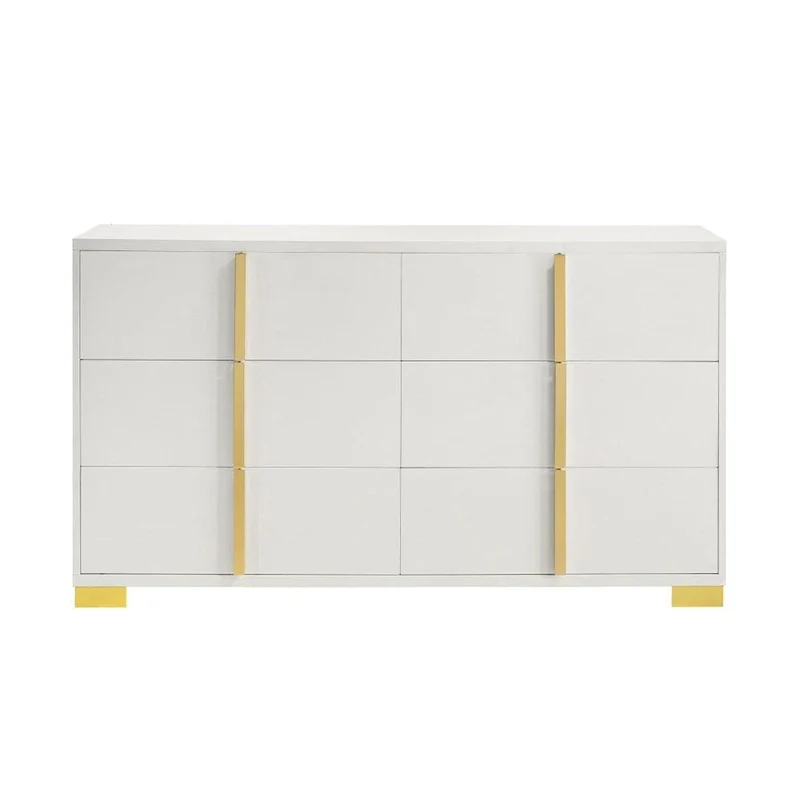 6 Drawers Wooden Dresser with Metal Hardware