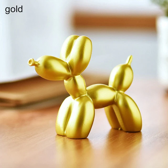 HULIANFU Resin Crafts Sculpture Gift Cute Small Balloon Dog Party Accessories Home Desktop Ornament Cake Dessert Decoration 9*3.5*7.5cm - Deanwangkt