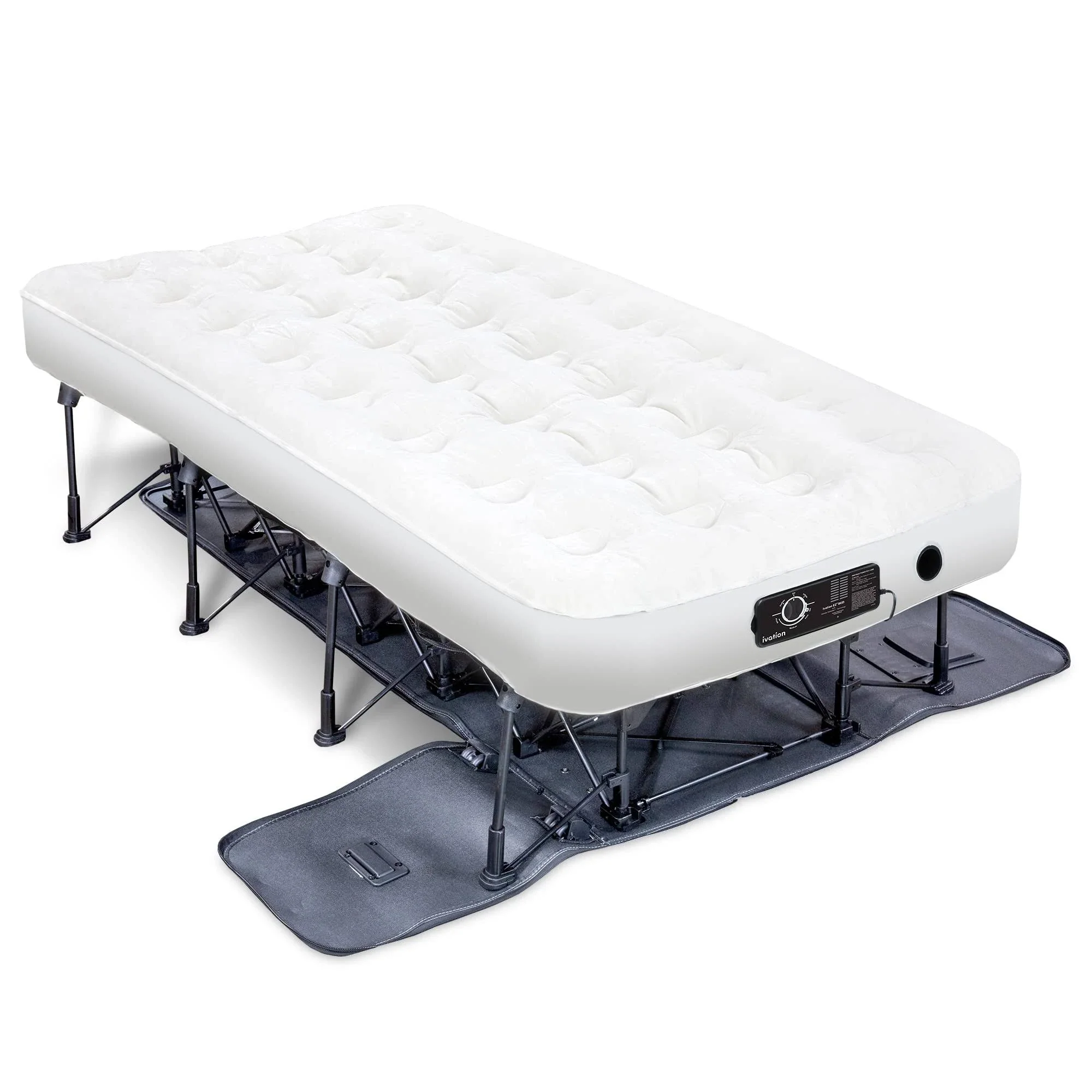 Ivation EZ-Bed Twin size, Air Mattress with Built in Pump, Deflate Defender Technology Inflatable Mattress