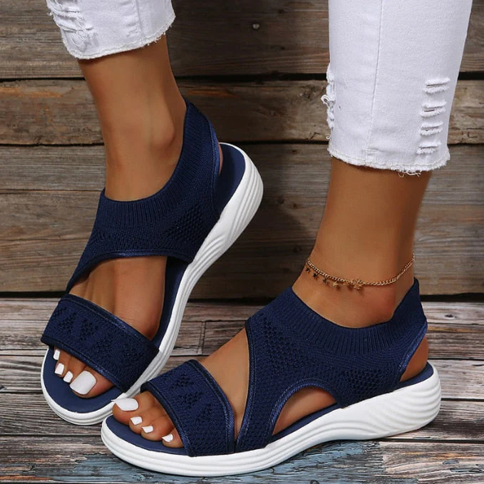 hulianfu New Women's Casual Shoes Light Comfort Platform Wedge Beach Sandals Fly Woven Mesh Fish Mouth Open Toe Slippers Zapatos Nina - Deanwangkt