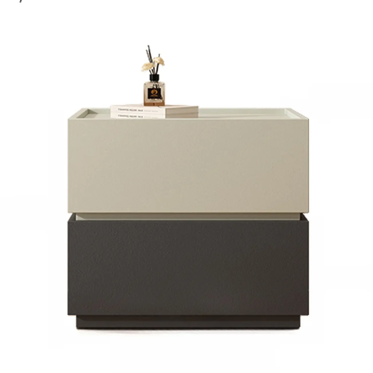 Modern Wood Two-Tone Drawers Nightstand