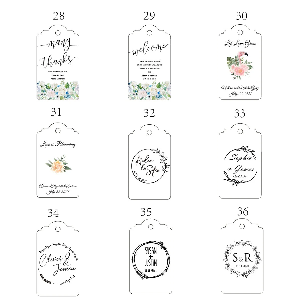 HULIANFU J13 200 pieces of 3.5x6.2cm kraft paper white cardboard wedding label custom love gift lover couple bottle wedding - Deanwangkt