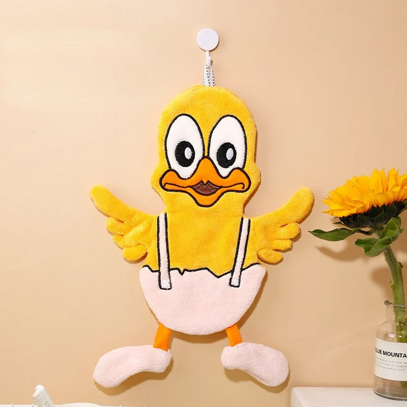 HULIANFU Lovely Cartoon Handkerchief Towel Hanging Absorbent Coral Velvet Wipe a Towel Household Kitchen Quick Drying Hand Cloth - Deanwangkt