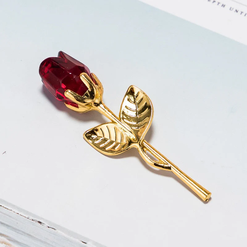 HULIANFU Valentines Day Gift Crystal Glass Rose Artificial Flower Silver Gold Rod Rose Flower for Girlfriend Wedding Gifts for Guest - Deanwangkt