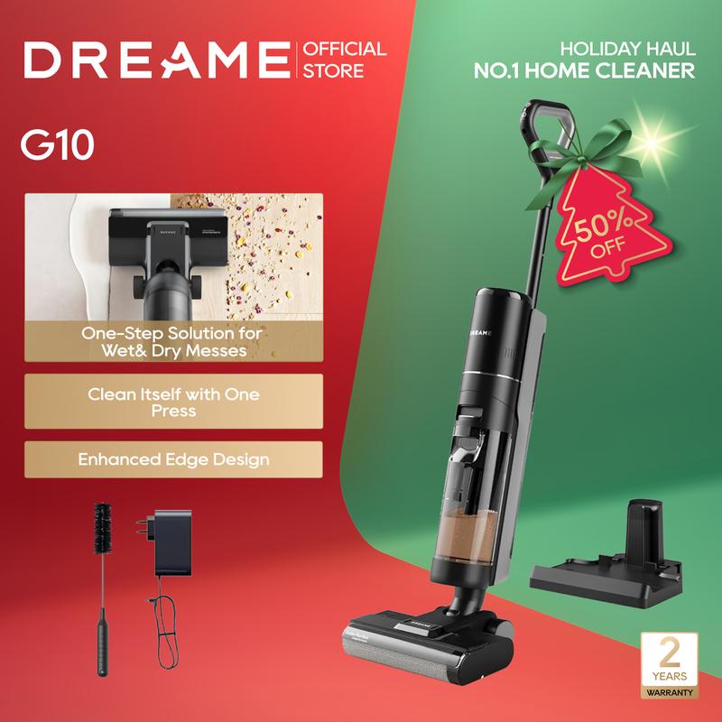 DREAME G10 Wet Dry Vacuum Cleaner, Cordless Vacuum Mop All in One with Auto Self-Cleaning, Up to 30 Mins Runtime, Cordless Floor Cleaner Machine for Hard Floors, Edge Cleaning Wet Dry Vacuum