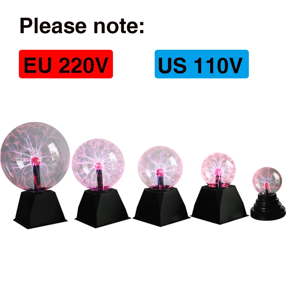HULIANFU Novelty Glass Magic Plasma Ball Light 3 4 5 6 inch Table Lights Sphere Nightlight Magic Plasma Night Lamp - Deanwangkt