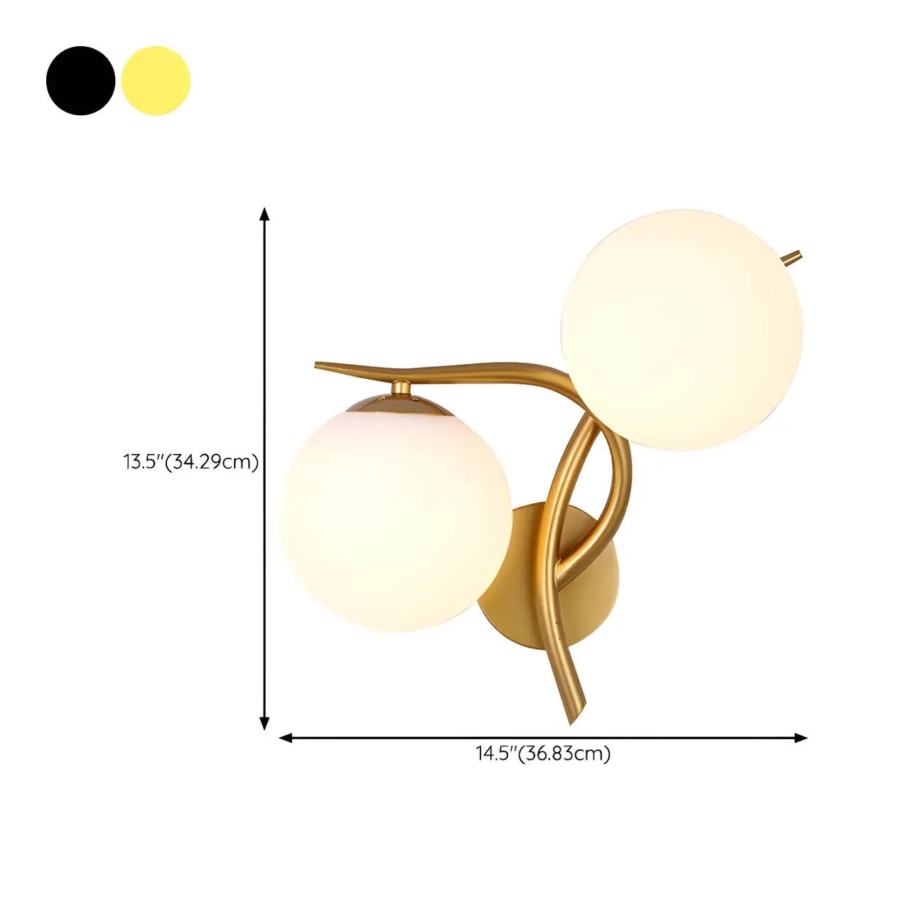 Modern Globe Glass Twisted Golden Dual Vanity Light