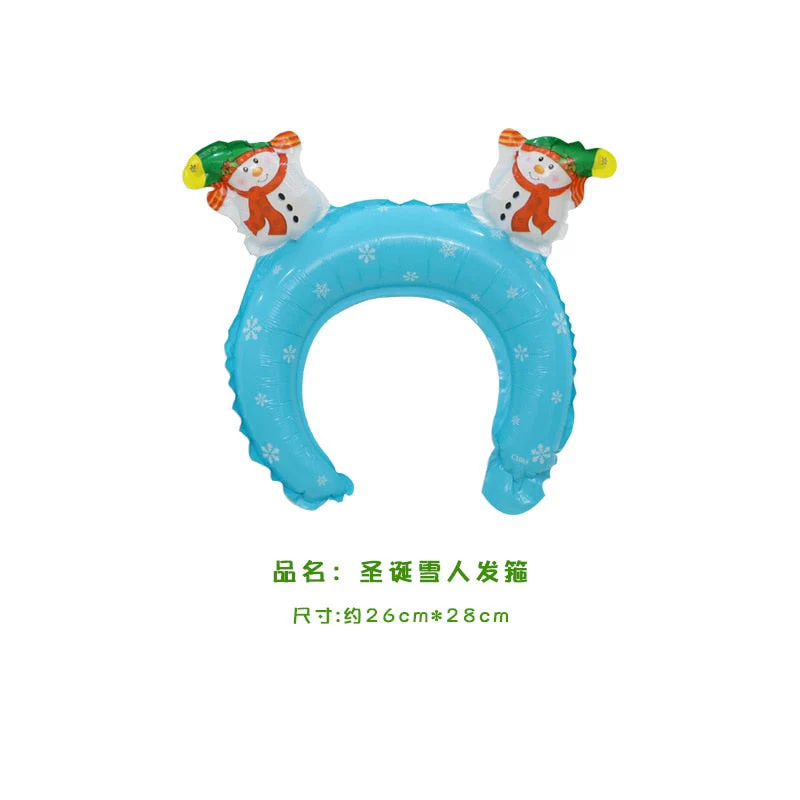 HULIANFU 2026  5pcs Christmas Hair Band Foil Inflate Balloons Santa Claus Snowman Headbands Balloon Kids Christmas Gifts Toys Balloon Balls - Deanwangkt
