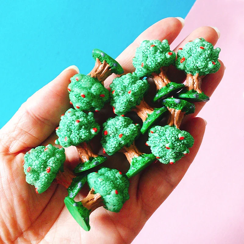 HULIANFU New~9 pcs mini house/little trees/miniatures cottage/shabby /cute/ fairy garden/gnome/moss terrarium home decor/crafts supplies - Deanwangkt