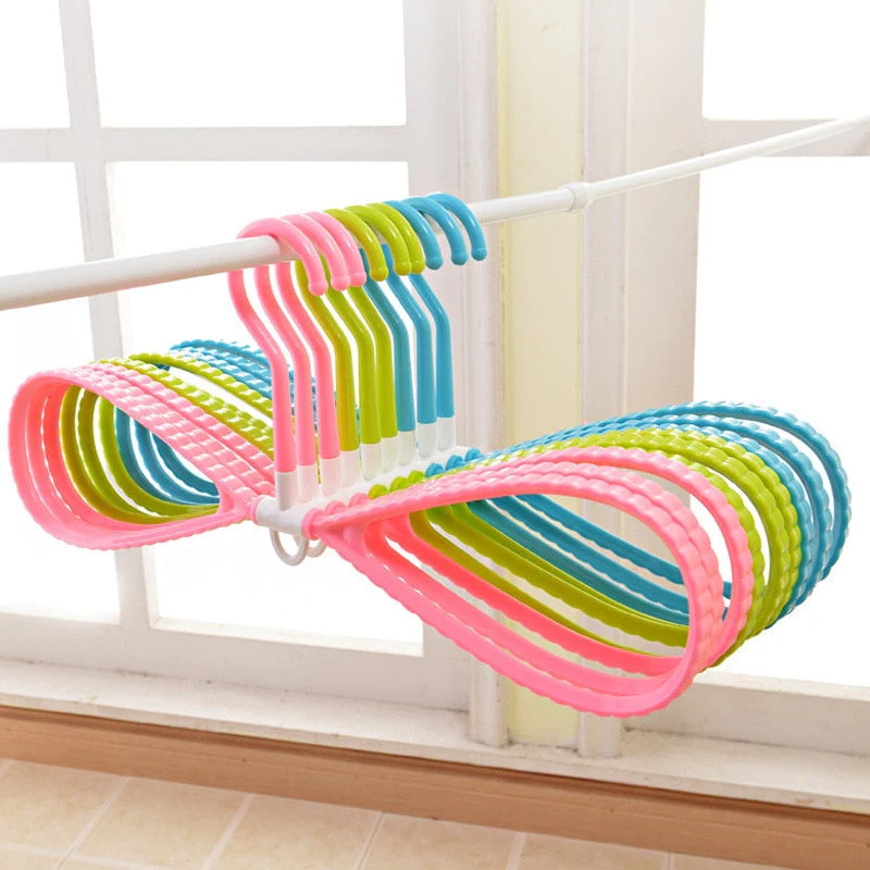 HULIANFU Plastic Laundry Hangers For Clothes X Type 8 Shape Anti Slip Dry Wet Clothing Hangers Rack 6 Color Light Rotary Clothes Hanger - Deanwangkt