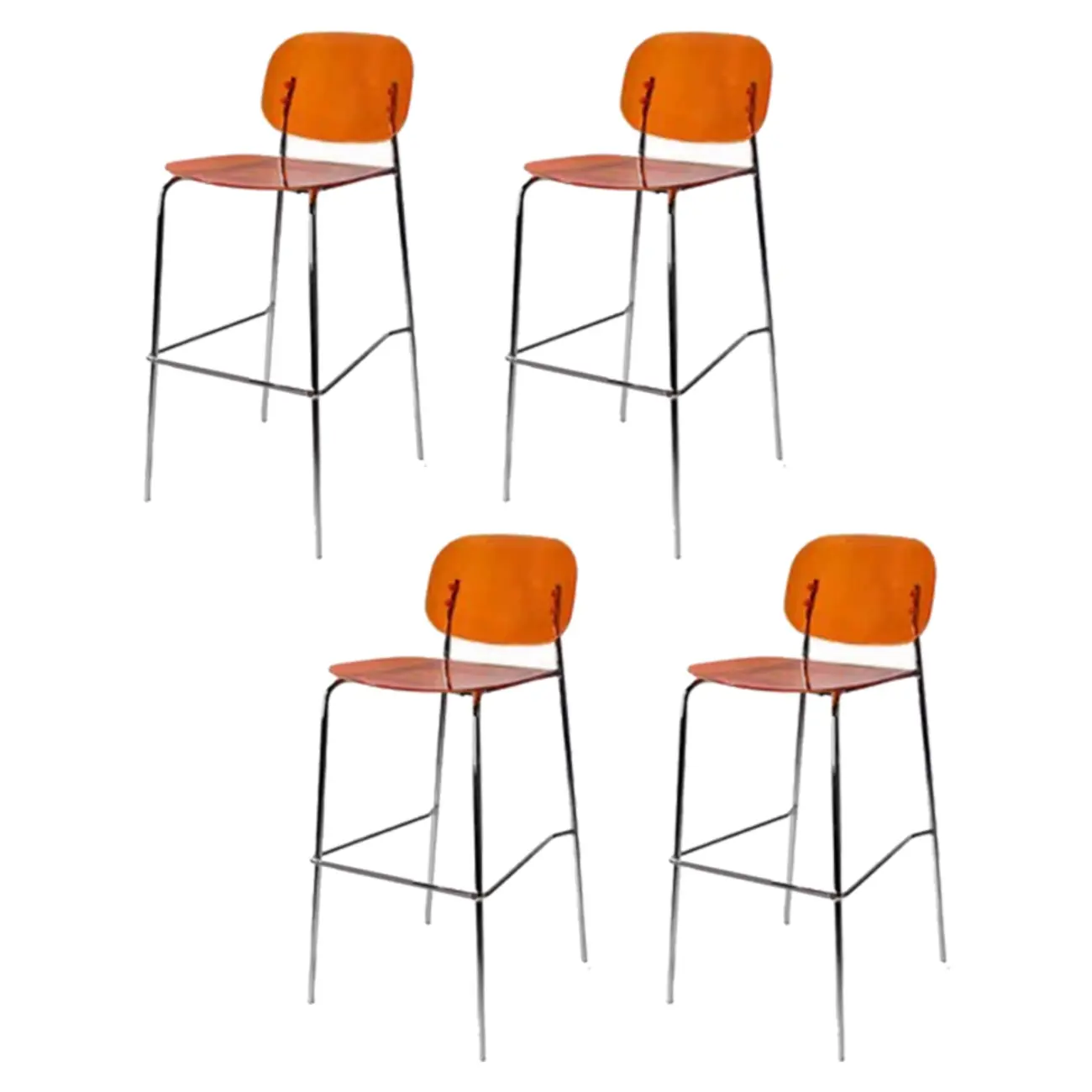 Scandinavian Square Seat Counter Height Acrylic Bar Stools