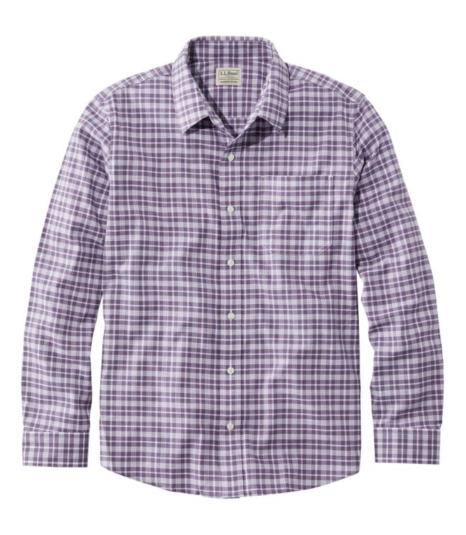 Men's Wrinkle-Free Ultrasoft Brushed Cotton Shirt, Long-Sleeve, Slightly Fitted Untucked Fit