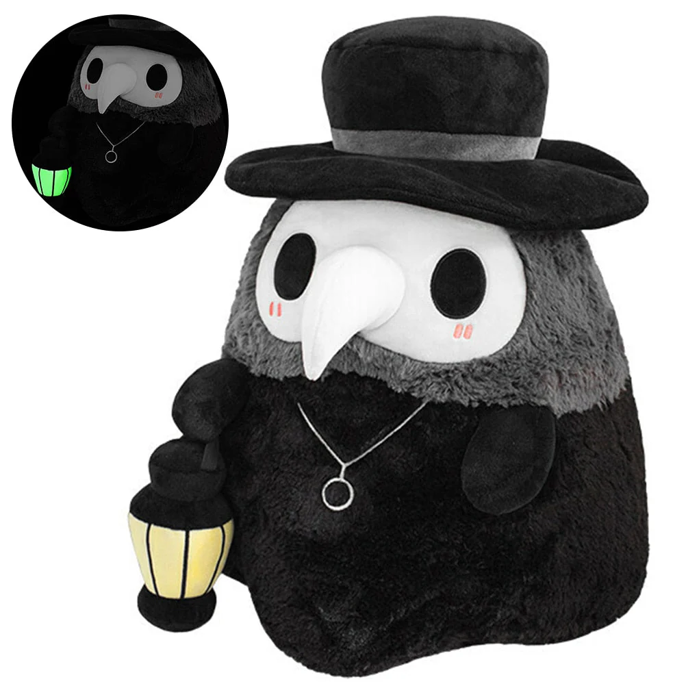 HULIANFU Luminous Couple Cartoon Animal Plague Doctor Beak Stuffed Plush Toy Valentine  Day Beak Doctor Party Prom Props Plush Toy Gifts - Deanwangkt